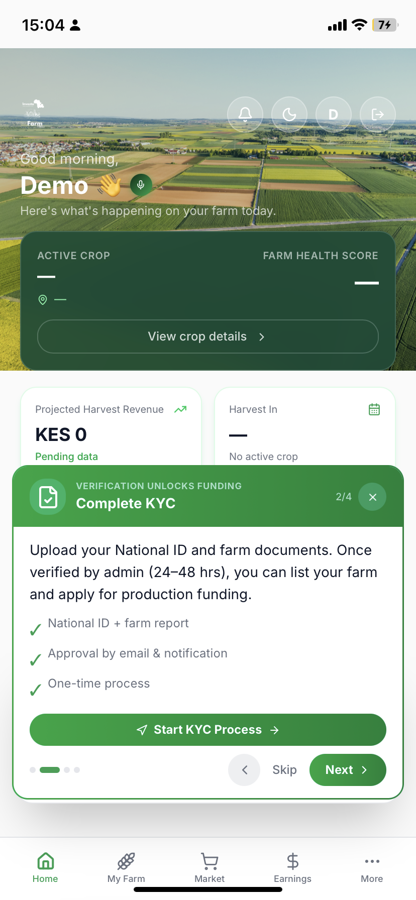 Farmer Home Dashboard