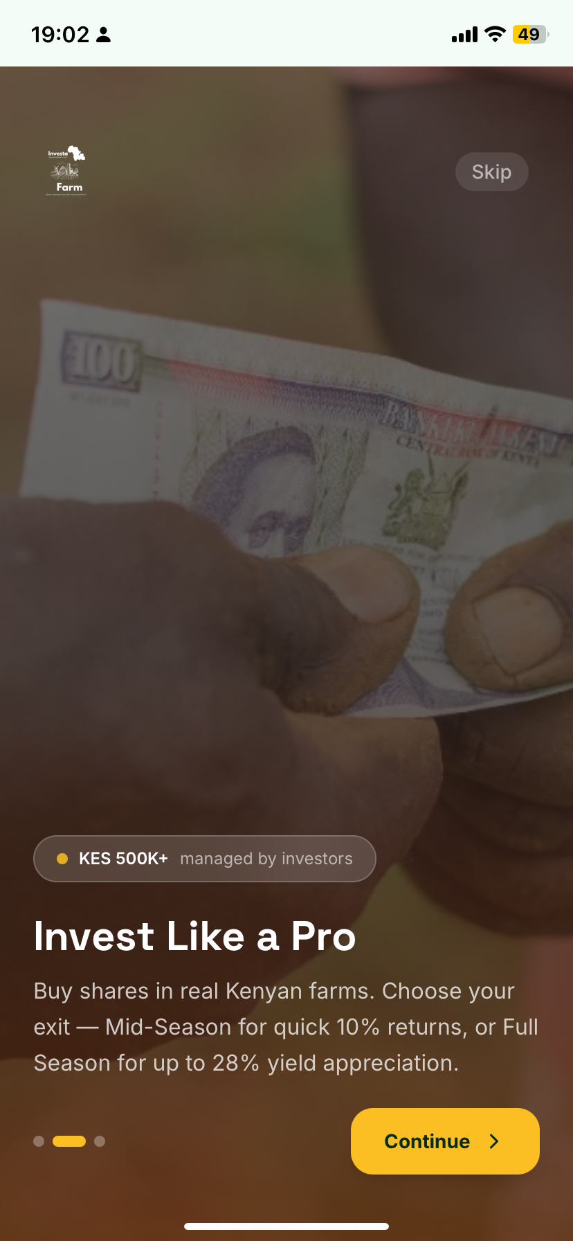 Invest Like a Pro — onboarding