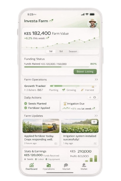 Investor app homepage screenshot